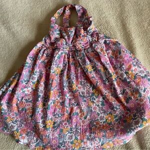 Tommy Bahama Toddler Girls Floral Dress Size 4T Tropical Pink Smocked Summer